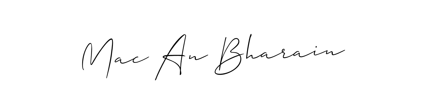 Use a signature maker to create a handwritten signature online. With this signature software, you can design (Allison_Script) your own signature for name Mac An Bharain. Mac An Bharain signature style 2 images and pictures png