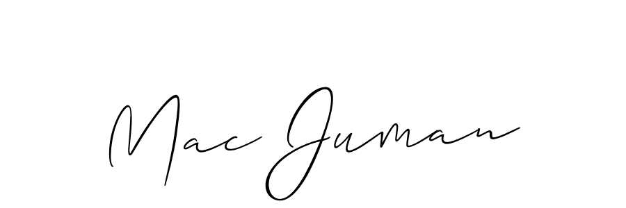 Make a beautiful signature design for name Mac Juman. With this signature (Allison_Script) style, you can create a handwritten signature for free. Mac Juman signature style 2 images and pictures png