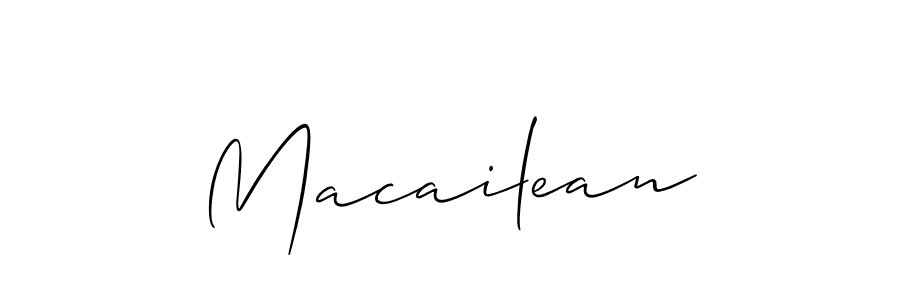 Create a beautiful signature design for name Macailean. With this signature (Allison_Script) fonts, you can make a handwritten signature for free. Macailean signature style 2 images and pictures png