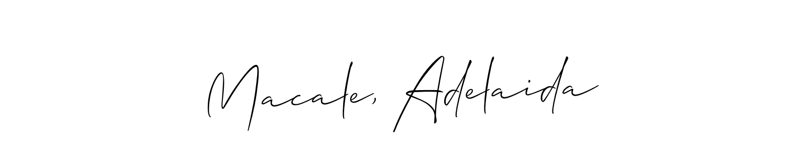 Use a signature maker to create a handwritten signature online. With this signature software, you can design (Allison_Script) your own signature for name Macale, Adelaida. Macale, Adelaida signature style 2 images and pictures png