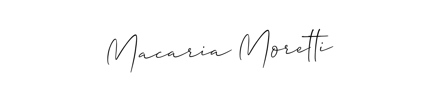 Also we have Macaria Moretti name is the best signature style. Create professional handwritten signature collection using Allison_Script autograph style. Macaria Moretti signature style 2 images and pictures png