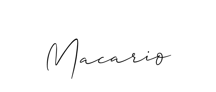 Also we have Macario name is the best signature style. Create professional handwritten signature collection using Allison_Script autograph style. Macario signature style 2 images and pictures png