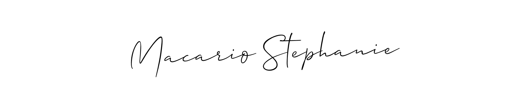 Also we have Macario Stephanie name is the best signature style. Create professional handwritten signature collection using Allison_Script autograph style. Macario Stephanie signature style 2 images and pictures png