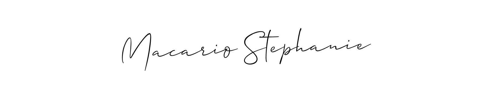 Also we have Macario Stephanie name is the best signature style. Create professional handwritten signature collection using Allison_Script autograph style. Macario Stephanie signature style 2 images and pictures png