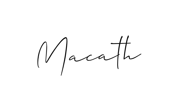 The best way (Allison_Script) to make a short signature is to pick only two or three words in your name. The name Macath include a total of six letters. For converting this name. Macath signature style 2 images and pictures png