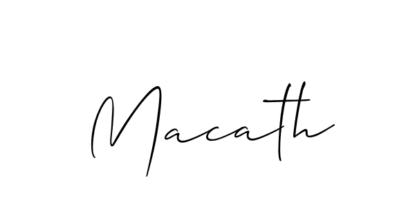 The best way (Allison_Script) to make a short signature is to pick only two or three words in your name. The name Macath include a total of six letters. For converting this name. Macath signature style 2 images and pictures png