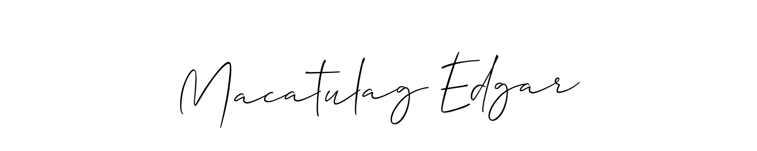 Make a short Macatulag Edgar signature style. Manage your documents anywhere anytime using Allison_Script. Create and add eSignatures, submit forms, share and send files easily. Macatulag Edgar signature style 2 images and pictures png