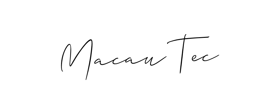 It looks lik you need a new signature style for name Macau Tec. Design unique handwritten (Allison_Script) signature with our free signature maker in just a few clicks. Macau Tec signature style 2 images and pictures png