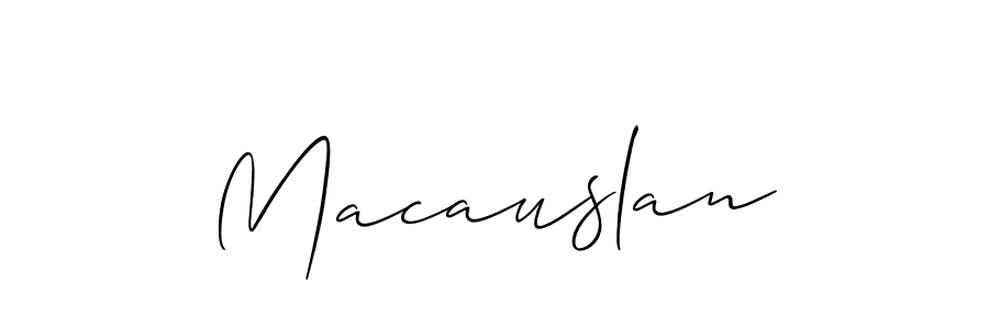 You should practise on your own different ways (Allison_Script) to write your name (Macauslan) in signature. don't let someone else do it for you. Macauslan signature style 2 images and pictures png