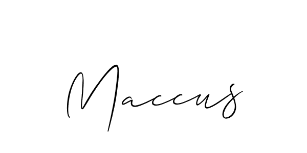 Create a beautiful signature design for name Maccus. With this signature (Allison_Script) fonts, you can make a handwritten signature for free. Maccus signature style 2 images and pictures png