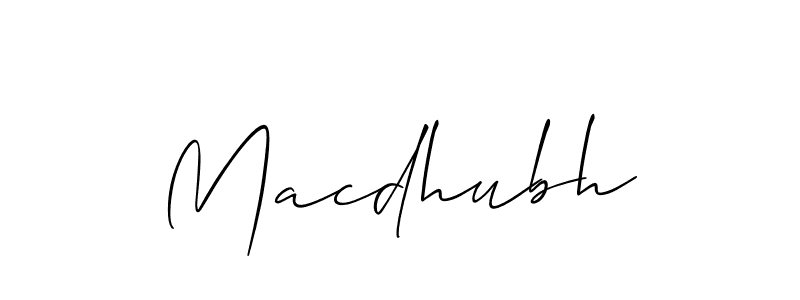 You should practise on your own different ways (Allison_Script) to write your name (Macdhubh) in signature. don't let someone else do it for you. Macdhubh signature style 2 images and pictures png