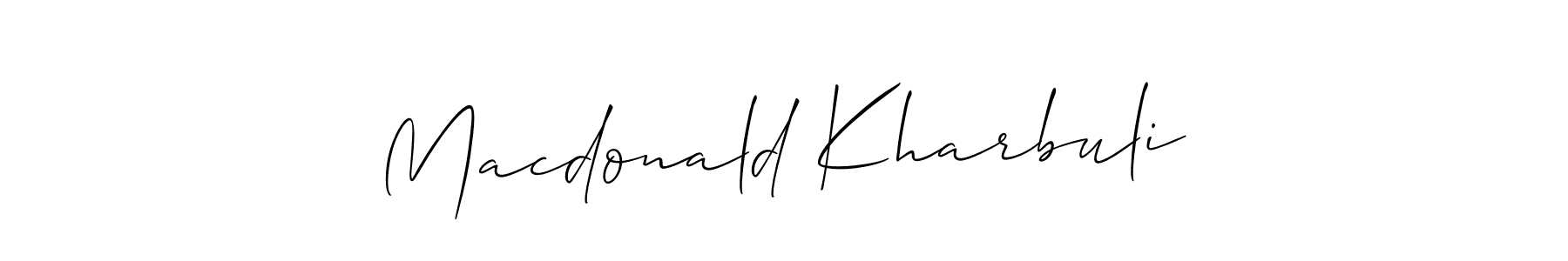 if you are searching for the best signature style for your name Macdonald Kharbuli. so please give up your signature search. here we have designed multiple signature styles  using Allison_Script. Macdonald Kharbuli signature style 2 images and pictures png