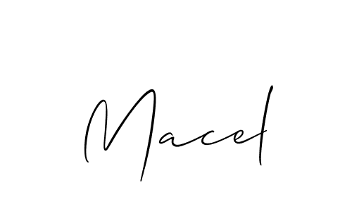 The best way (Allison_Script) to make a short signature is to pick only two or three words in your name. The name Macel include a total of six letters. For converting this name. Macel signature style 2 images and pictures png