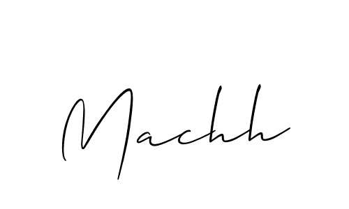 Design your own signature with our free online signature maker. With this signature software, you can create a handwritten (Allison_Script) signature for name Machh. Machh signature style 2 images and pictures png