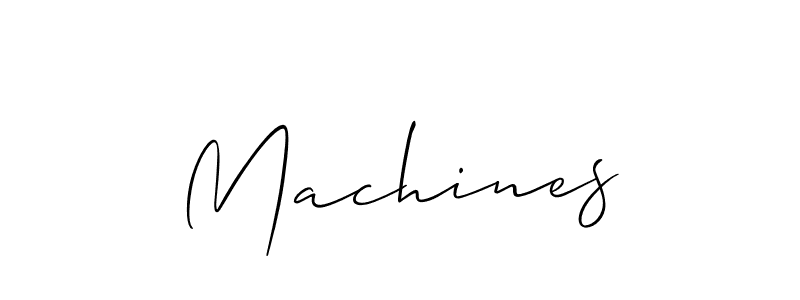 Similarly Allison_Script is the best handwritten signature design. Signature creator online .You can use it as an online autograph creator for name Machines. Machines signature style 2 images and pictures png