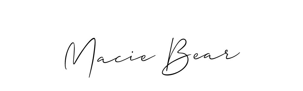 The best way (Allison_Script) to make a short signature is to pick only two or three words in your name. The name Macie Bear include a total of six letters. For converting this name. Macie Bear signature style 2 images and pictures png