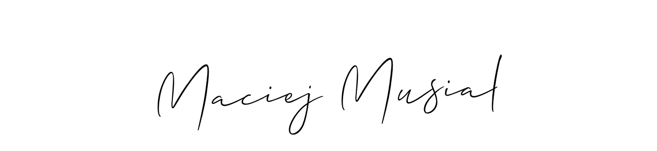 You should practise on your own different ways (Allison_Script) to write your name (Maciej Musial) in signature. don't let someone else do it for you. Maciej Musial signature style 2 images and pictures png