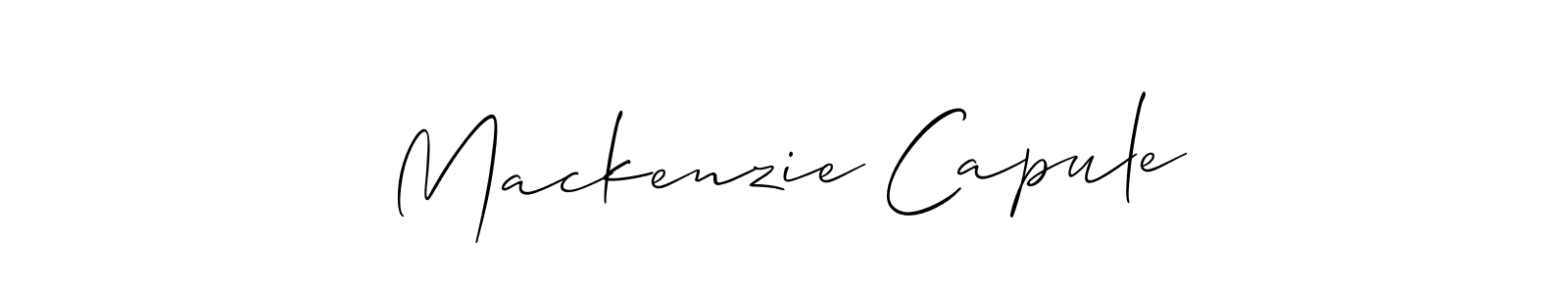 Use a signature maker to create a handwritten signature online. With this signature software, you can design (Allison_Script) your own signature for name Mackenzie Capule. Mackenzie Capule signature style 2 images and pictures png