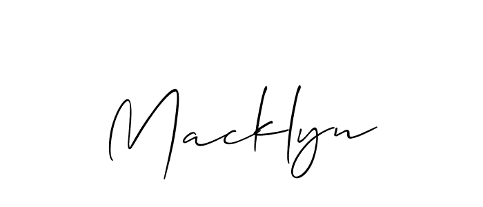 It looks lik you need a new signature style for name Macklyn. Design unique handwritten (Allison_Script) signature with our free signature maker in just a few clicks. Macklyn signature style 2 images and pictures png