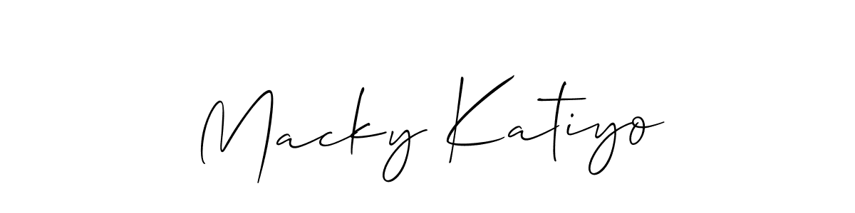 The best way (Allison_Script) to make a short signature is to pick only two or three words in your name. The name Macky Katiyo include a total of six letters. For converting this name. Macky Katiyo signature style 2 images and pictures png