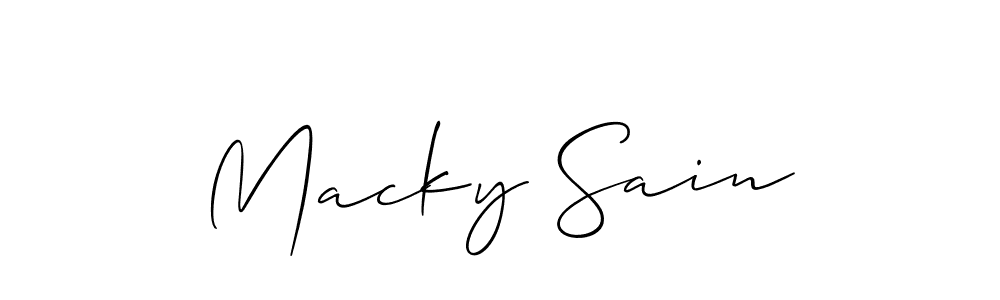 Also You can easily find your signature by using the search form. We will create Macky Sain name handwritten signature images for you free of cost using Allison_Script sign style. Macky Sain signature style 2 images and pictures png