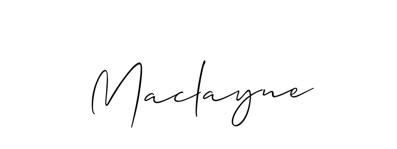 Use a signature maker to create a handwritten signature online. With this signature software, you can design (Allison_Script) your own signature for name Maclayne. Maclayne signature style 2 images and pictures png