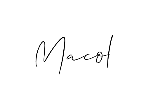 if you are searching for the best signature style for your name Macol. so please give up your signature search. here we have designed multiple signature styles  using Allison_Script. Macol signature style 2 images and pictures png