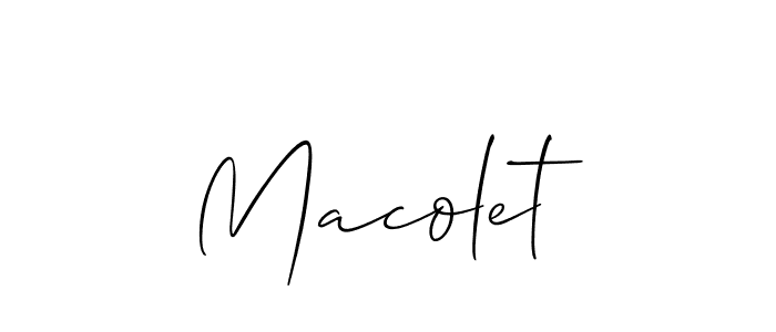 Macolet stylish signature style. Best Handwritten Sign (Allison_Script) for my name. Handwritten Signature Collection Ideas for my name Macolet. Macolet signature style 2 images and pictures png