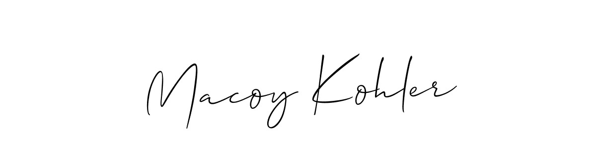 Similarly Allison_Script is the best handwritten signature design. Signature creator online .You can use it as an online autograph creator for name Macoy Kohler. Macoy Kohler signature style 2 images and pictures png