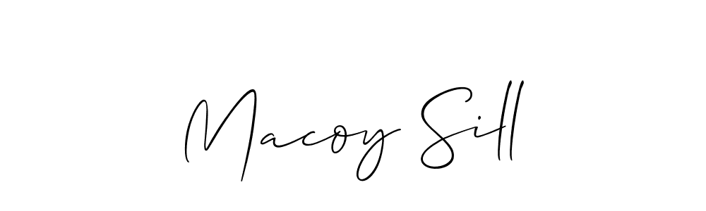 Allison_Script is a professional signature style that is perfect for those who want to add a touch of class to their signature. It is also a great choice for those who want to make their signature more unique. Get Macoy Sill name to fancy signature for free. Macoy Sill signature style 2 images and pictures png