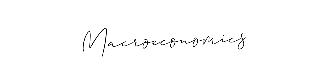 Design your own signature with our free online signature maker. With this signature software, you can create a handwritten (Allison_Script) signature for name Macroeconomics. Macroeconomics signature style 2 images and pictures png