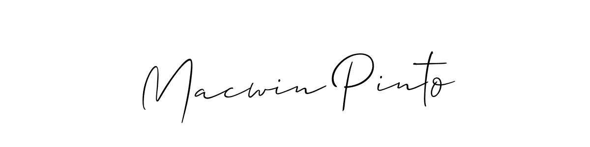 Make a beautiful signature design for name Macwin Pinto. With this signature (Allison_Script) style, you can create a handwritten signature for free. Macwin Pinto signature style 2 images and pictures png