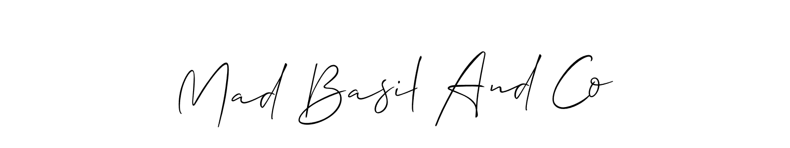 Mad Basil And Co stylish signature style. Best Handwritten Sign (Allison_Script) for my name. Handwritten Signature Collection Ideas for my name Mad Basil And Co. Mad Basil And Co signature style 2 images and pictures png