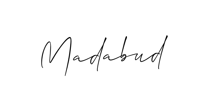 Make a short Madabud signature style. Manage your documents anywhere anytime using Allison_Script. Create and add eSignatures, submit forms, share and send files easily. Madabud signature style 2 images and pictures png