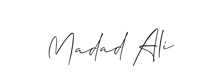 You should practise on your own different ways (Allison_Script) to write your name (Madad Ali) in signature. don't let someone else do it for you. Madad Ali signature style 2 images and pictures png