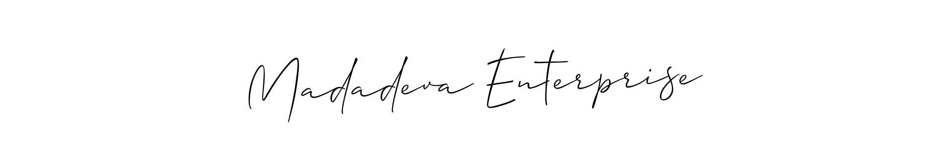 Create a beautiful signature design for name Madadeva Enterprise. With this signature (Allison_Script) fonts, you can make a handwritten signature for free. Madadeva Enterprise signature style 2 images and pictures png