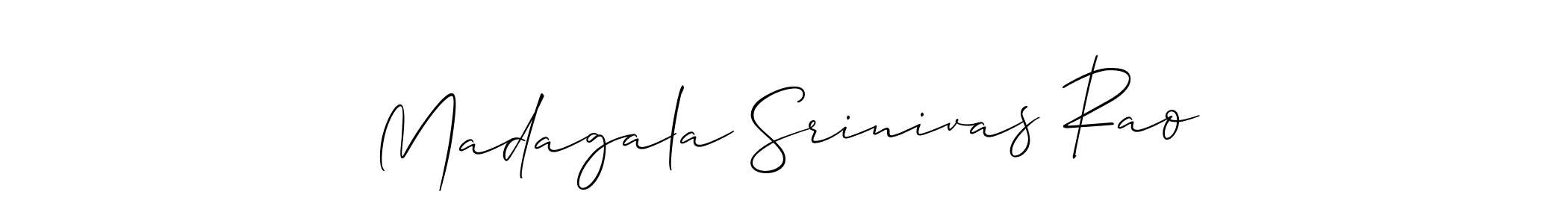 Use a signature maker to create a handwritten signature online. With this signature software, you can design (Allison_Script) your own signature for name Madagala Srinivas Rao. Madagala Srinivas Rao signature style 2 images and pictures png