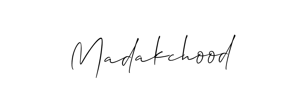 Make a beautiful signature design for name Madakchood. With this signature (Allison_Script) style, you can create a handwritten signature for free. Madakchood signature style 2 images and pictures png