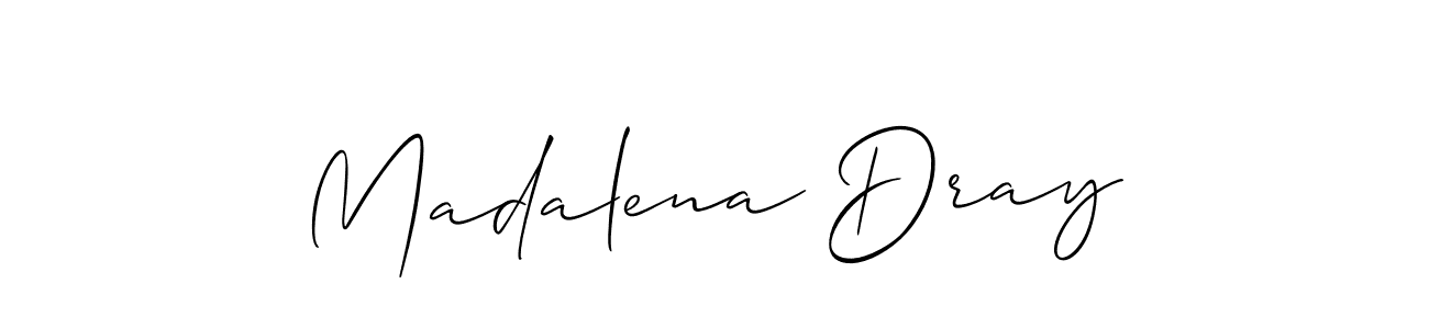 The best way (Allison_Script) to make a short signature is to pick only two or three words in your name. The name Madalena Dray include a total of six letters. For converting this name. Madalena Dray signature style 2 images and pictures png