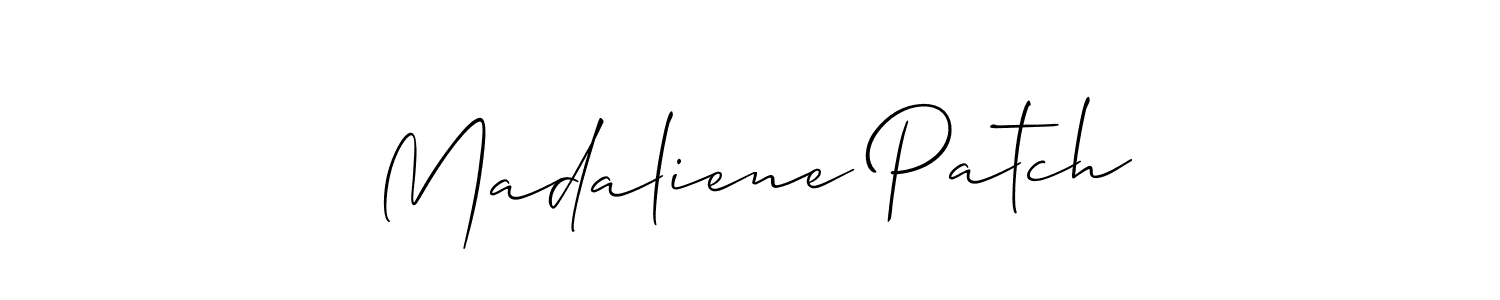 Design your own signature with our free online signature maker. With this signature software, you can create a handwritten (Allison_Script) signature for name Madaliene Patch. Madaliene Patch signature style 2 images and pictures png