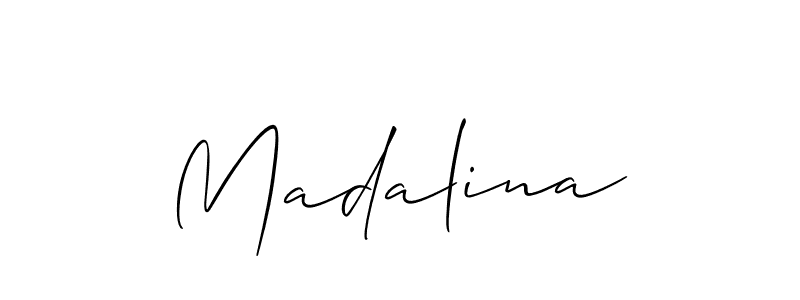 Design your own signature with our free online signature maker. With this signature software, you can create a handwritten (Allison_Script) signature for name Madalina. Madalina signature style 2 images and pictures png