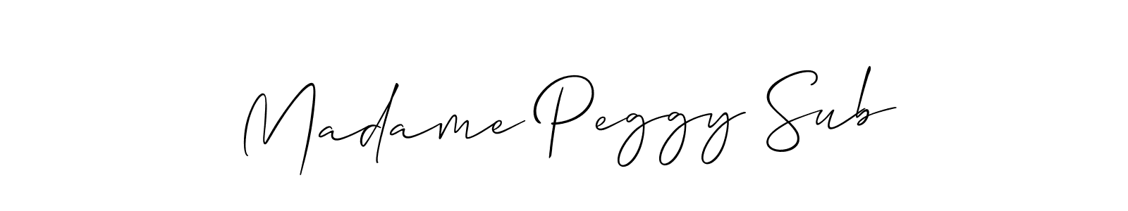 Best and Professional Signature Style for Madame Peggy Sub. Allison_Script Best Signature Style Collection. Madame Peggy Sub signature style 2 images and pictures png