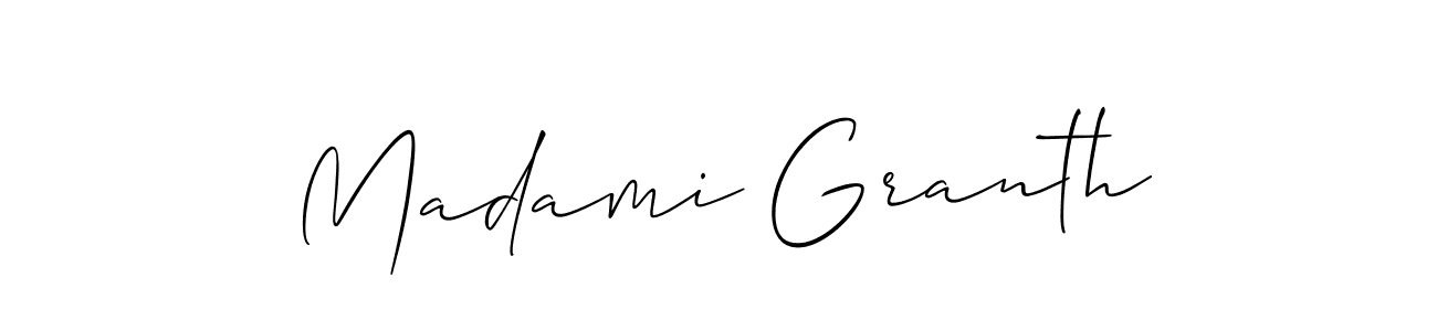 It looks lik you need a new signature style for name Madami Granth. Design unique handwritten (Allison_Script) signature with our free signature maker in just a few clicks. Madami Granth signature style 2 images and pictures png