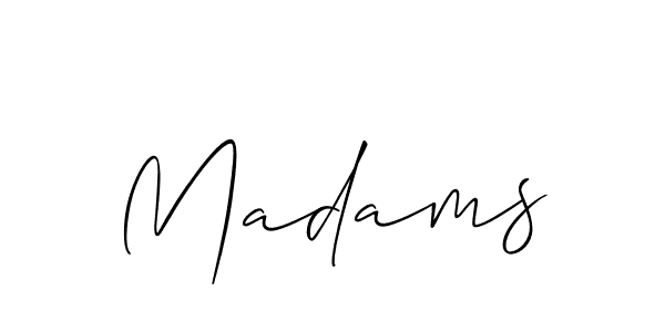 Allison_Script is a professional signature style that is perfect for those who want to add a touch of class to their signature. It is also a great choice for those who want to make their signature more unique. Get Madams name to fancy signature for free. Madams signature style 2 images and pictures png