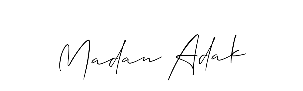 How to make Madan Adak name signature. Use Allison_Script style for creating short signs online. This is the latest handwritten sign. Madan Adak signature style 2 images and pictures png