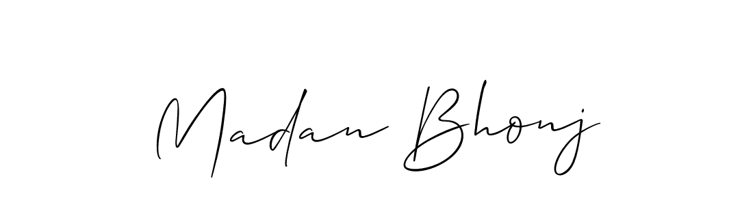 Similarly Allison_Script is the best handwritten signature design. Signature creator online .You can use it as an online autograph creator for name Madan Bhonj. Madan Bhonj signature style 2 images and pictures png