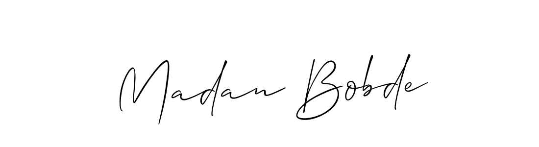 Make a beautiful signature design for name Madan Bobde. With this signature (Allison_Script) style, you can create a handwritten signature for free. Madan Bobde signature style 2 images and pictures png