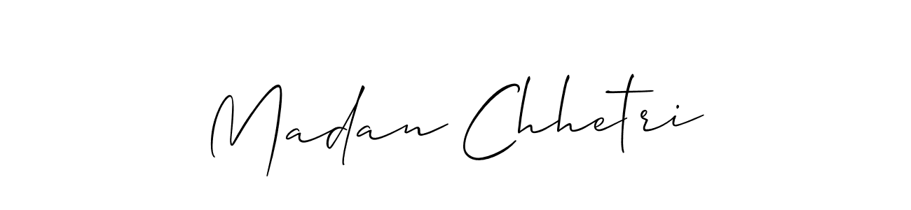 Similarly Allison_Script is the best handwritten signature design. Signature creator online .You can use it as an online autograph creator for name Madan Chhetri. Madan Chhetri signature style 2 images and pictures png