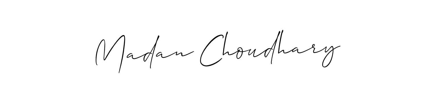 Create a beautiful signature design for name Madan Choudhary. With this signature (Allison_Script) fonts, you can make a handwritten signature for free. Madan Choudhary signature style 2 images and pictures png