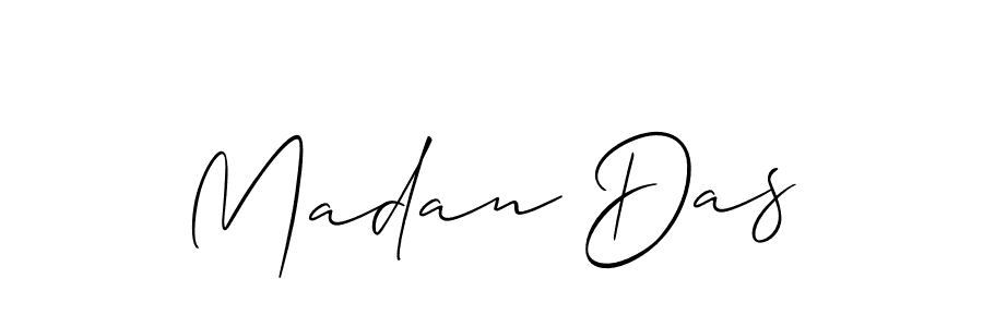 if you are searching for the best signature style for your name Madan Das. so please give up your signature search. here we have designed multiple signature styles  using Allison_Script. Madan Das signature style 2 images and pictures png